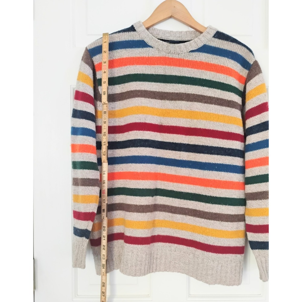 VTG Gap Kids Sweater XXL Adult S/M Multicolor Striped Lambswool Crewneck Knit - Picture 7 of 7